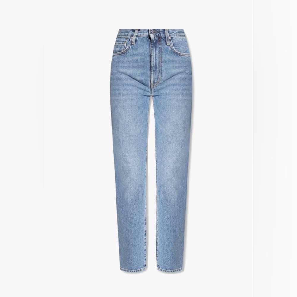 Toteme High Waist Straight Leg Denim Jeans Light Blue Wash 425 Size 26 NWT